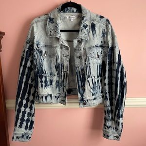 Good American tie dye denim jacket